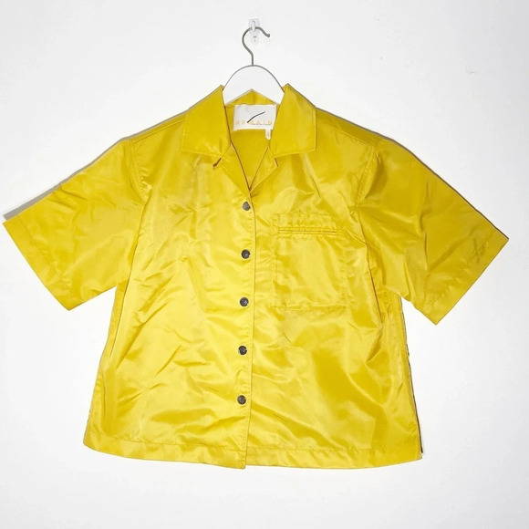 New Remain Birger Christensen Storm Shirt Jacket Yellow Size 8 - Picture 4 of 9